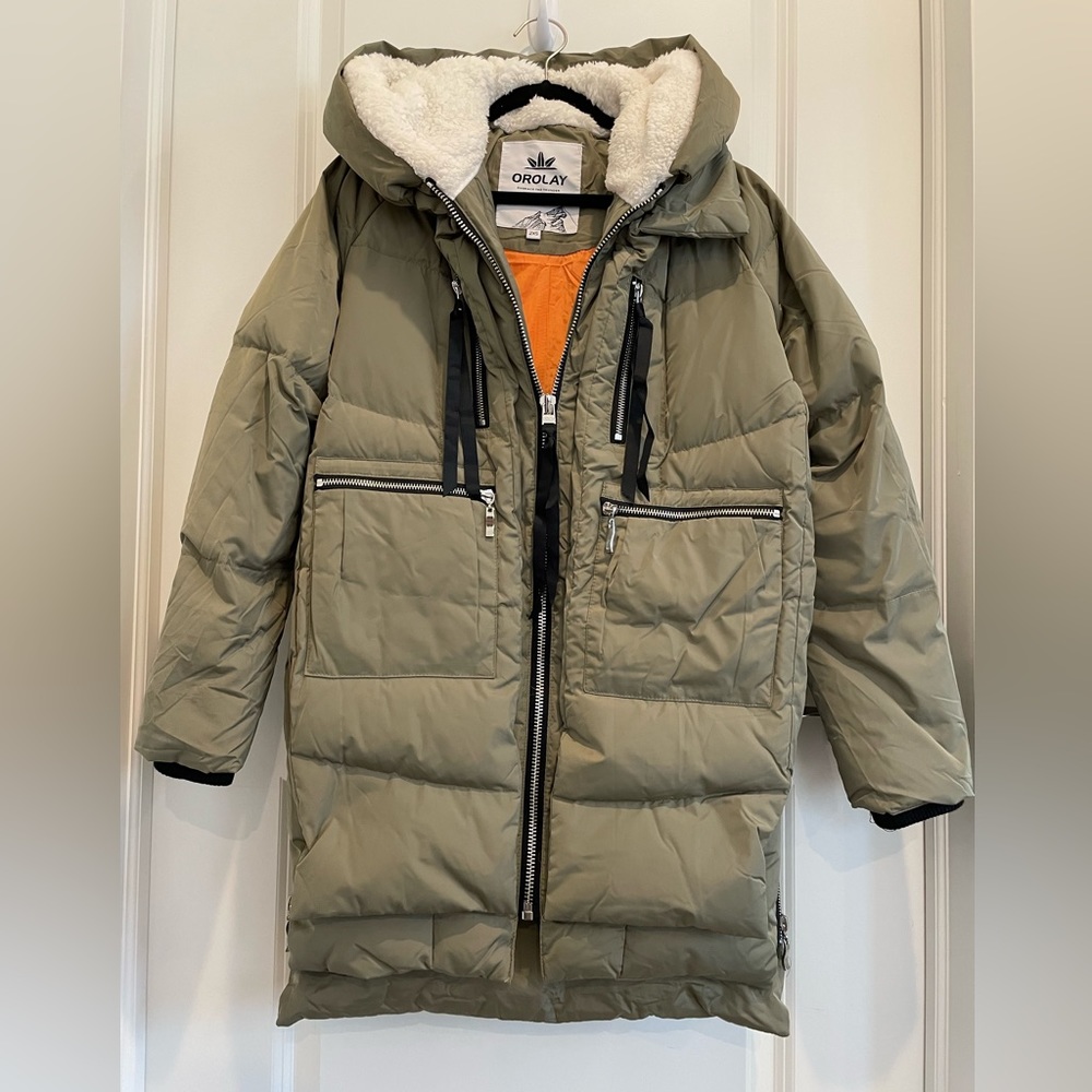 Women's Orolay Thickened Down Jacket | "Amazon Jacket" | Size XXS | Olive Green